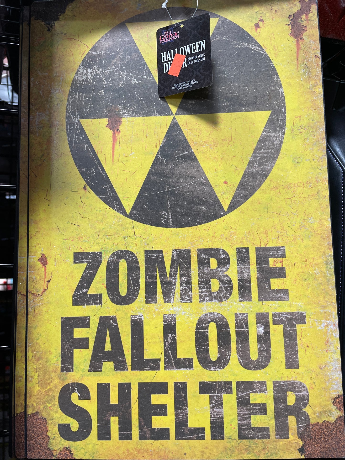 ZOMBIE FALLOUT SHELTER SIGN