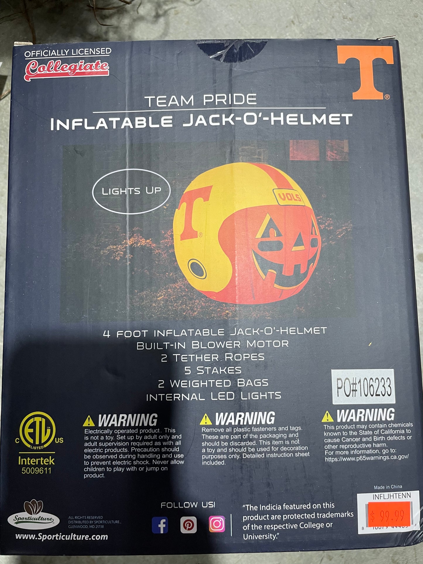 TENNESSEE TEAM PRIDE INFLATABLE JACK-O-HELMET