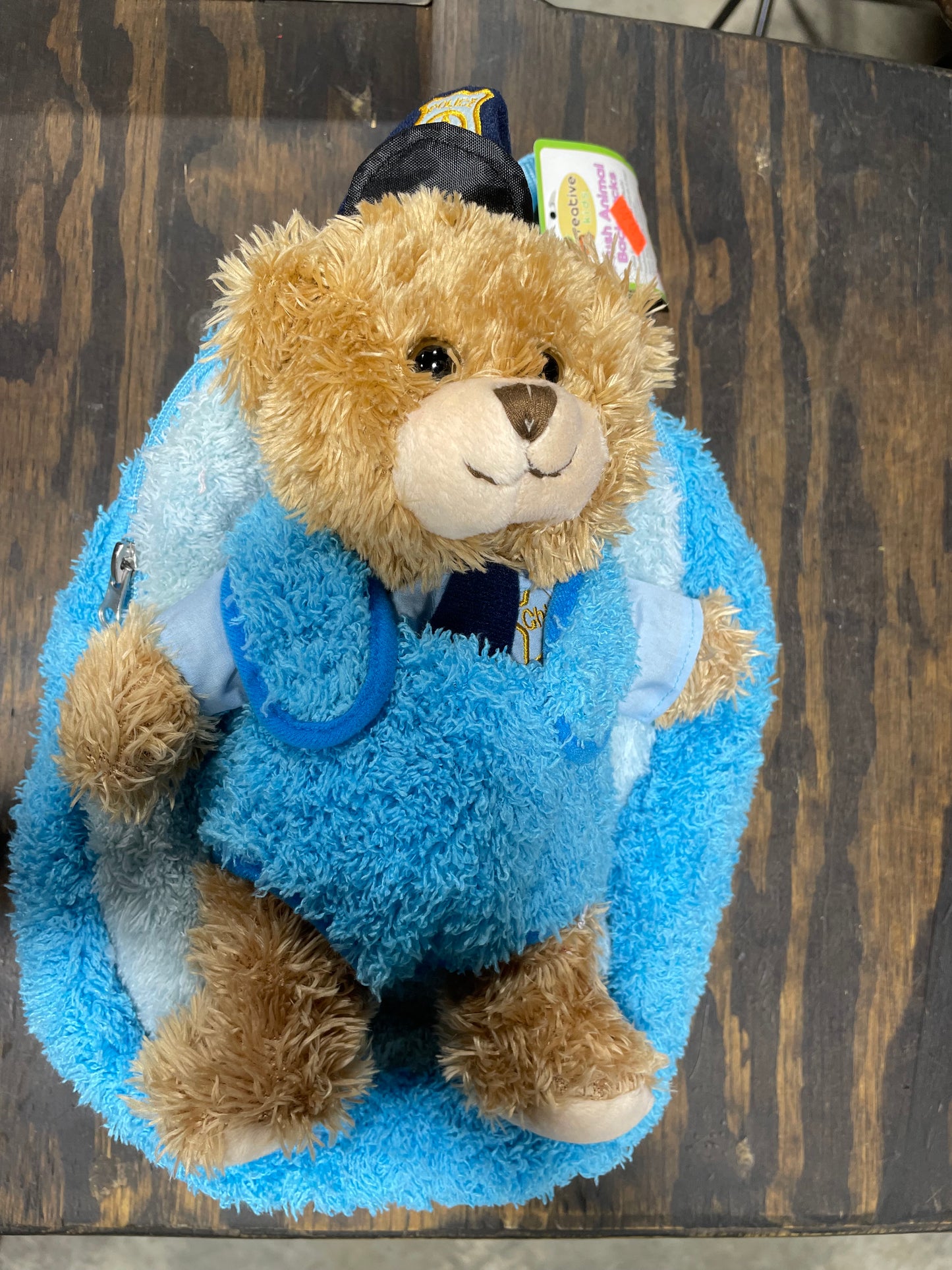 POLICE OFFICER BEAR BLUE BACKPACK