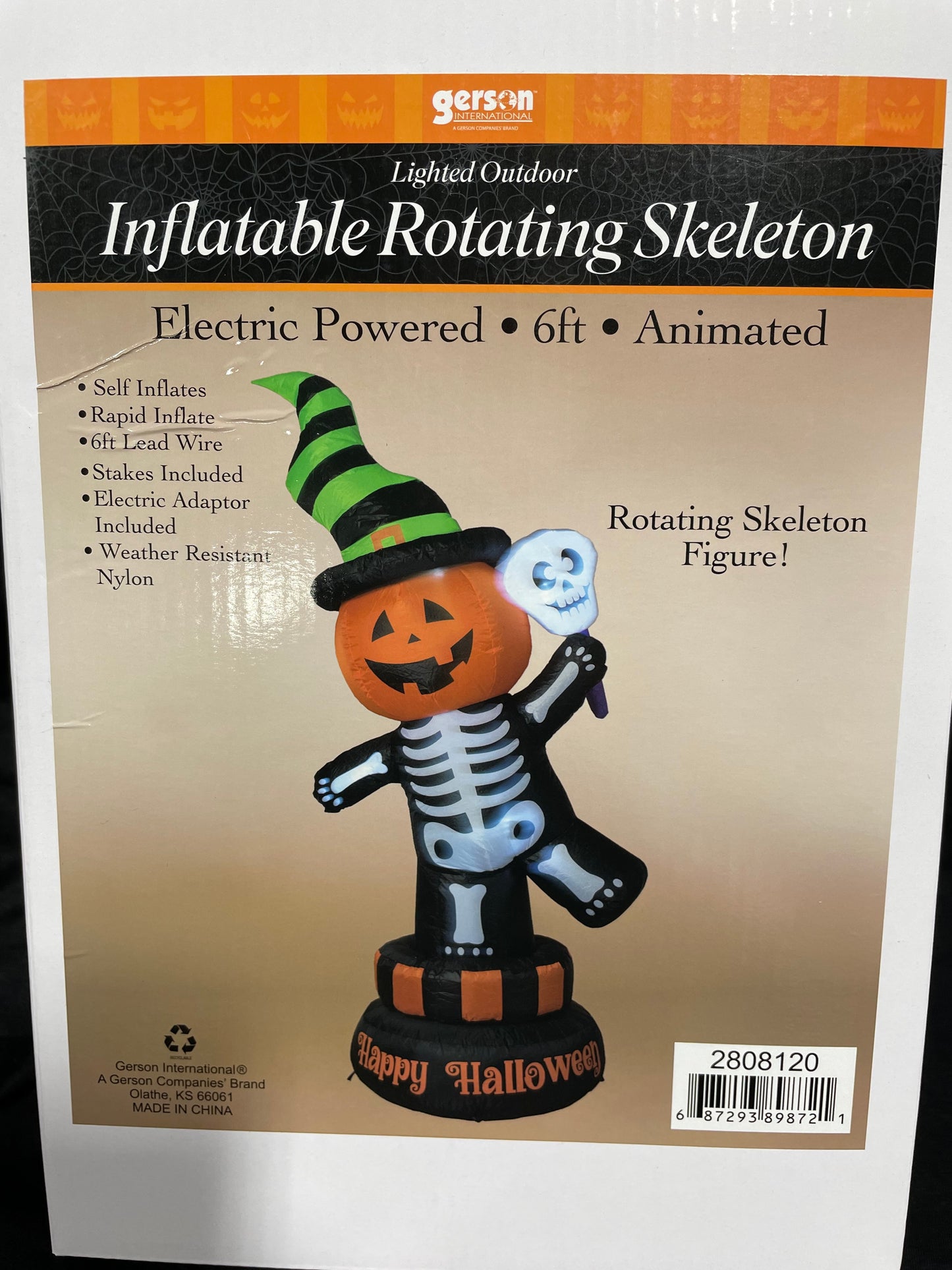 6FT INFLATABLE ROTATING SKELETON