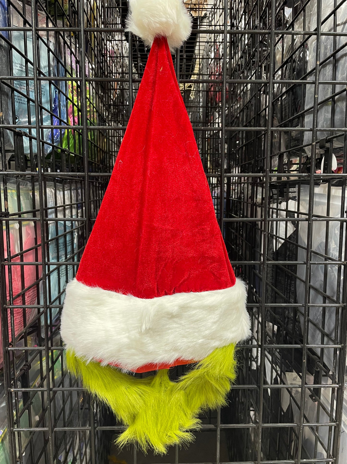 GRINCH HAT WITH FUR BEARD
