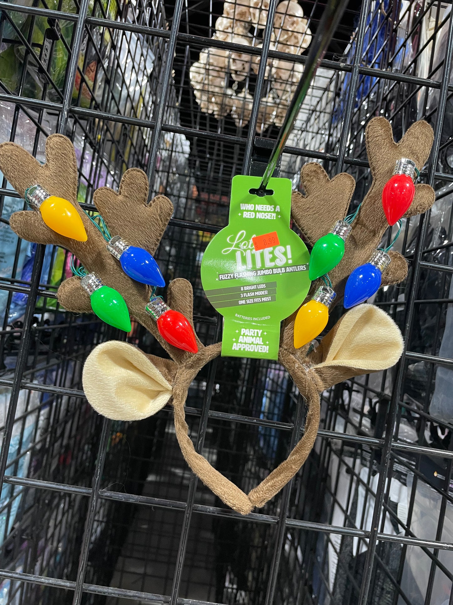 Fuzzy Flashing Jumbo Bulb Antlers