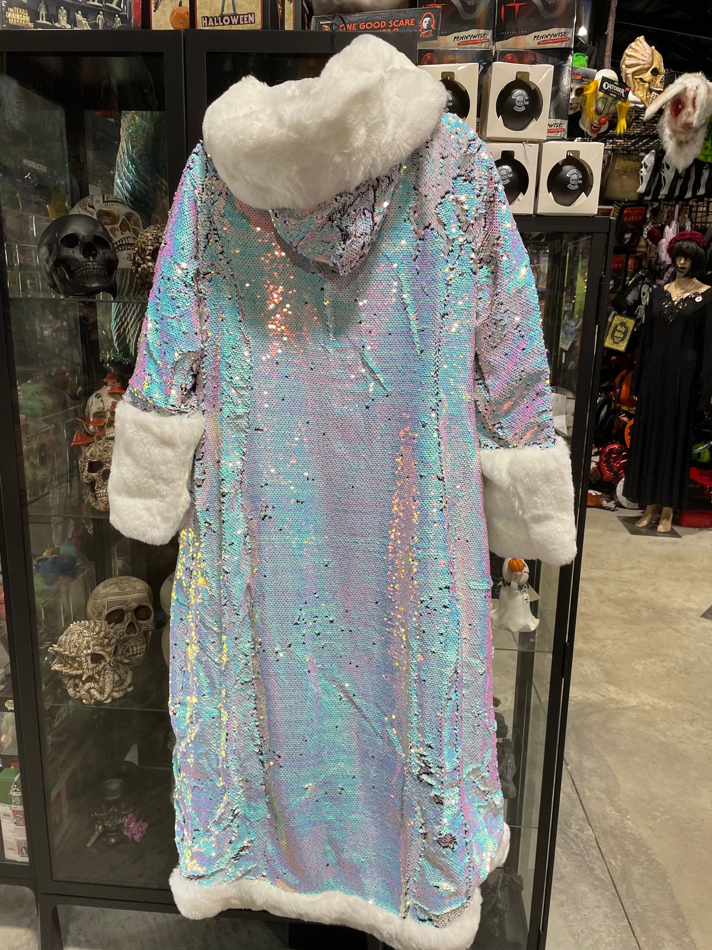 FUR TRIM SEQUIN COAT- LIGHT PURPLE