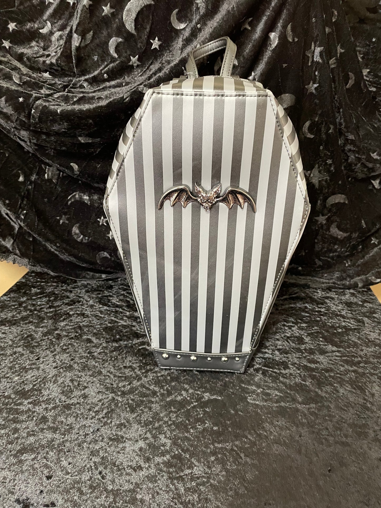 Rock Rebel Striped Coffin Backpack
