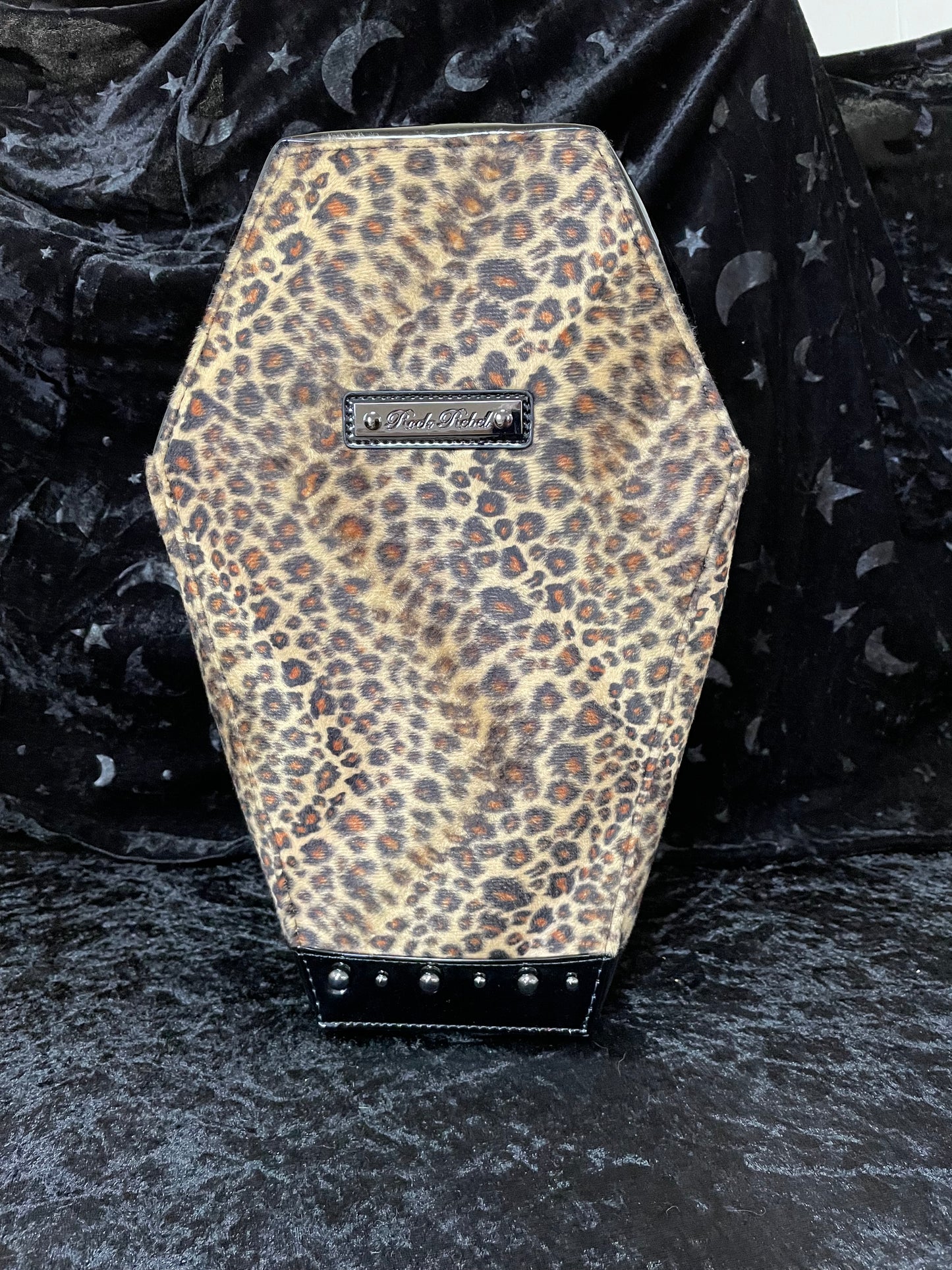 Rock Rebel Leopard Coffin Backpack