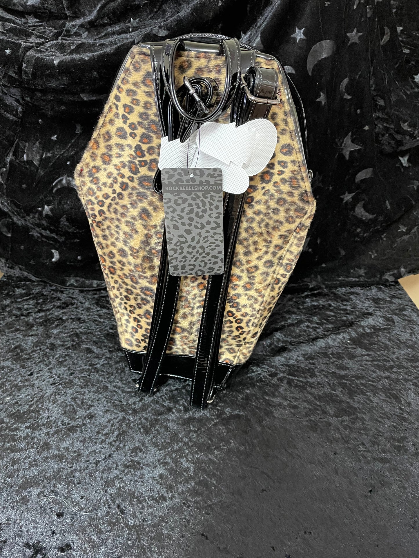 Rock Rebel Leopard Coffin Backpack