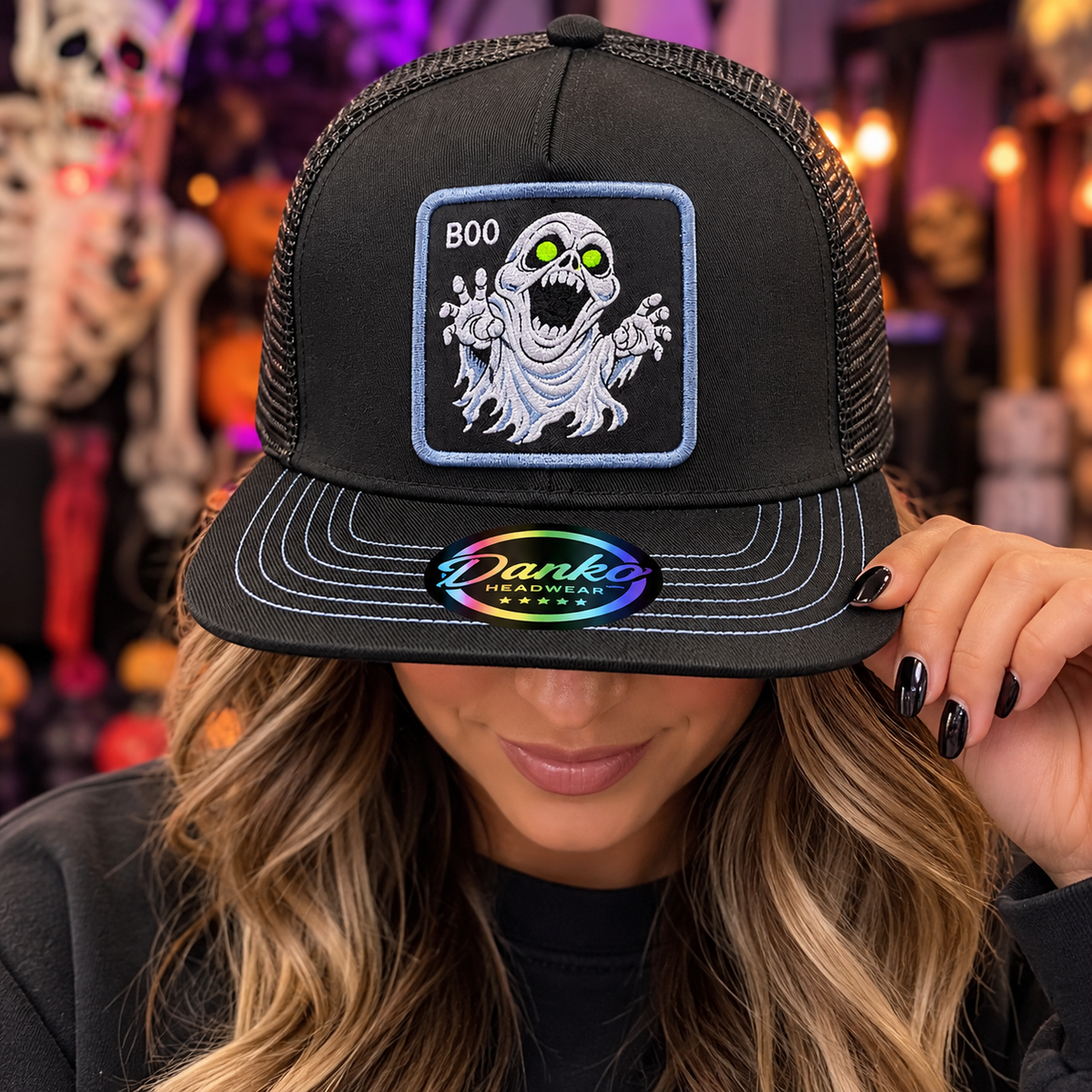 BOO Ghost Trucker Hat β Danko Headwear