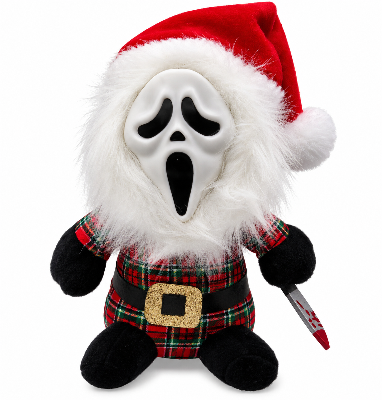 Ghost Face Holiday Plush Gnome (Red Plaid)