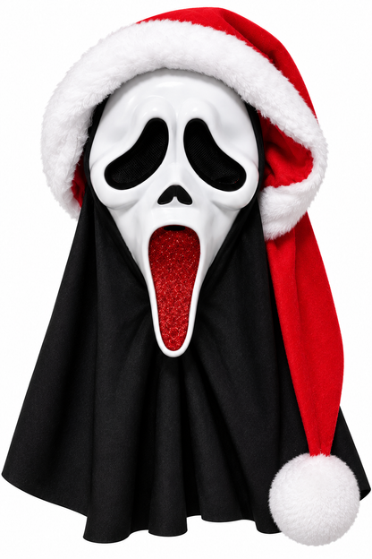 Ghost Face Red Glitter Holiday Mask