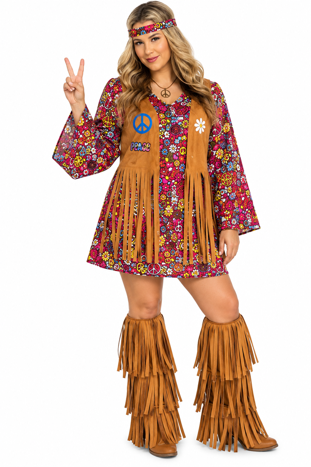 Groovy 60’s Peace & Love Hippie Plus Size Costume