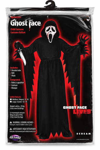 Splatter Ghost Face Children's Costume