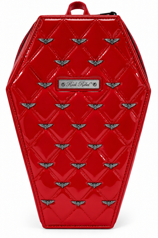 Rock Rebel Red Coffin Bat Backpack