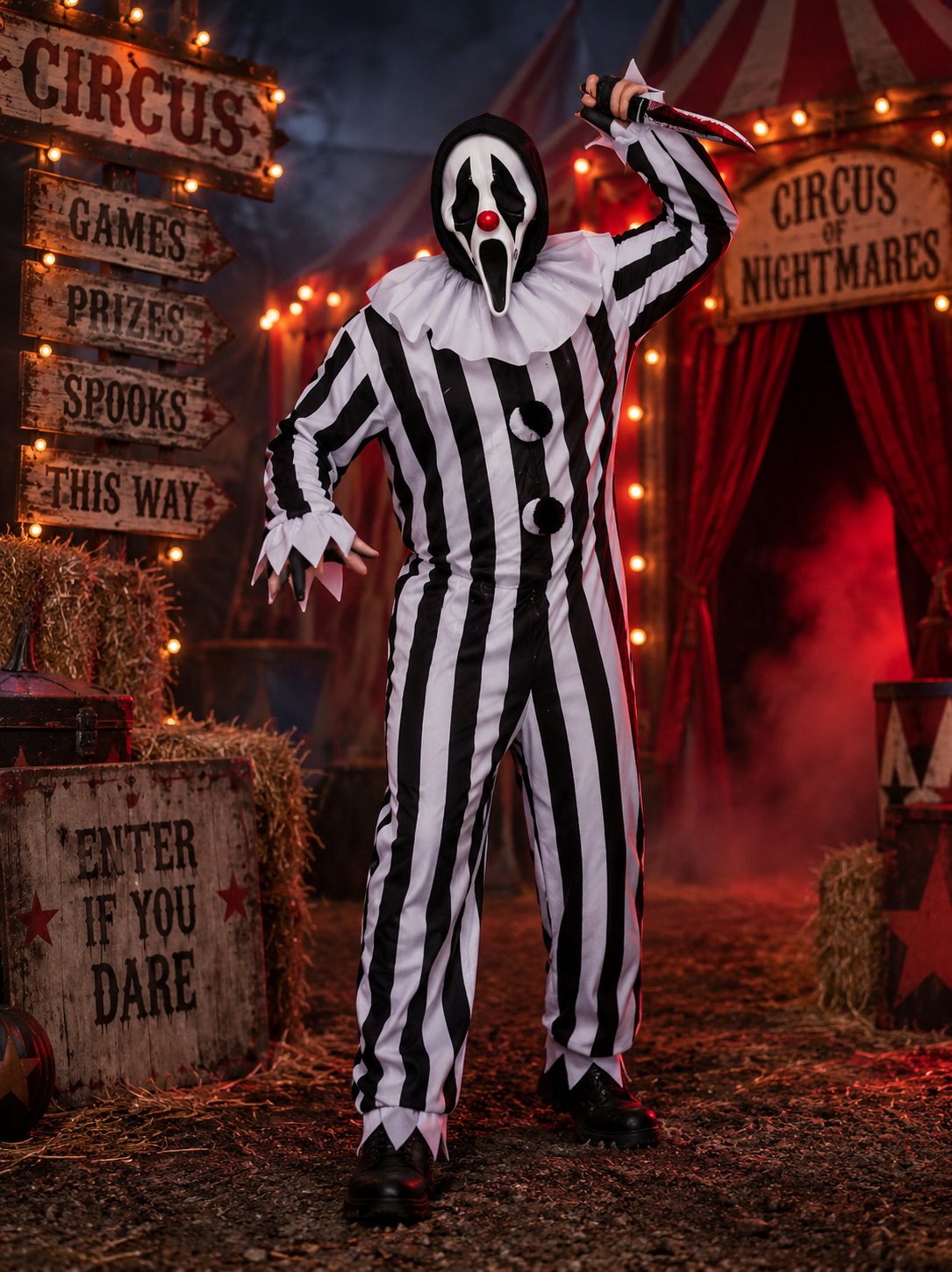 Circus Ghost Face Adult Costume
