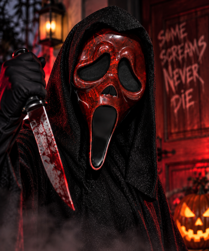 Ghost Face Marbled Mask (Red)