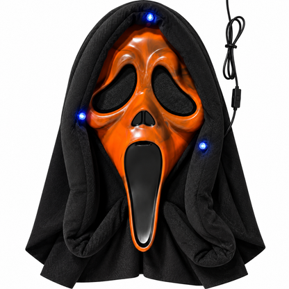 Ghost Face Blacklight Mask (Orange)