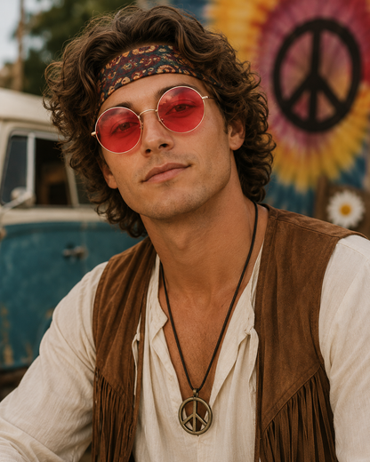 Pink Hippie Fun Specs – Costume Glasses