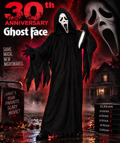 Ghost Face 30th Anniversary Father Death Costume (Standard Size)