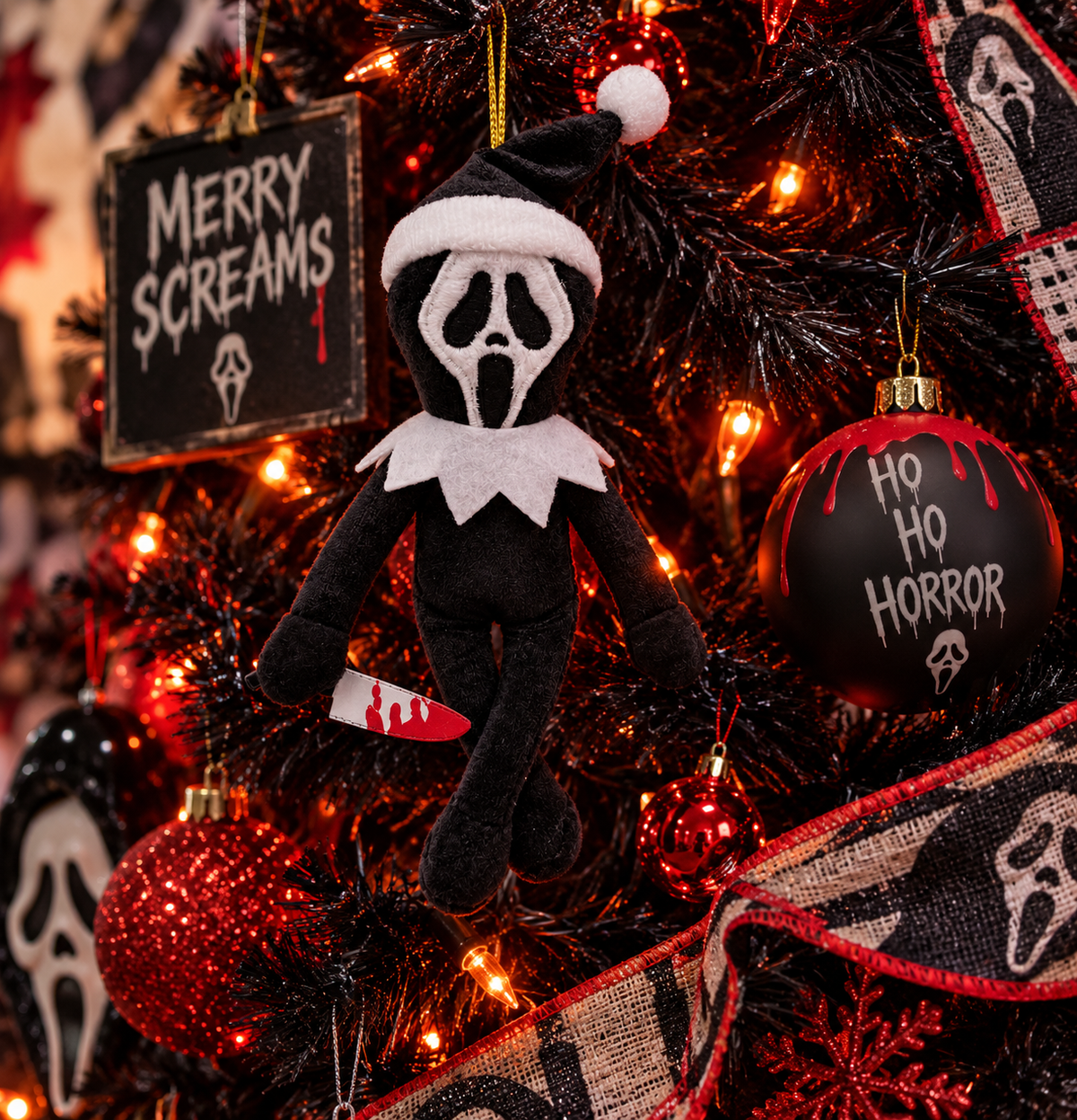 Ghost Face At Your Place Plush Holiday Ornament