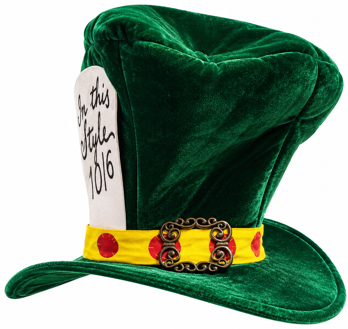 Alice in Wonderland Mad Hatter Green Velvet Hat