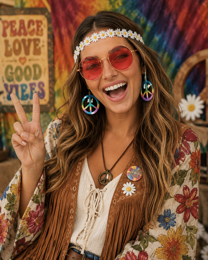 Pink Hippie Fun Specs – Costume Glasses