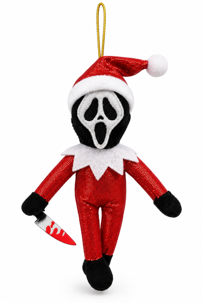 Ghost Face At Your Place Plush Holiday Ornament (Red)