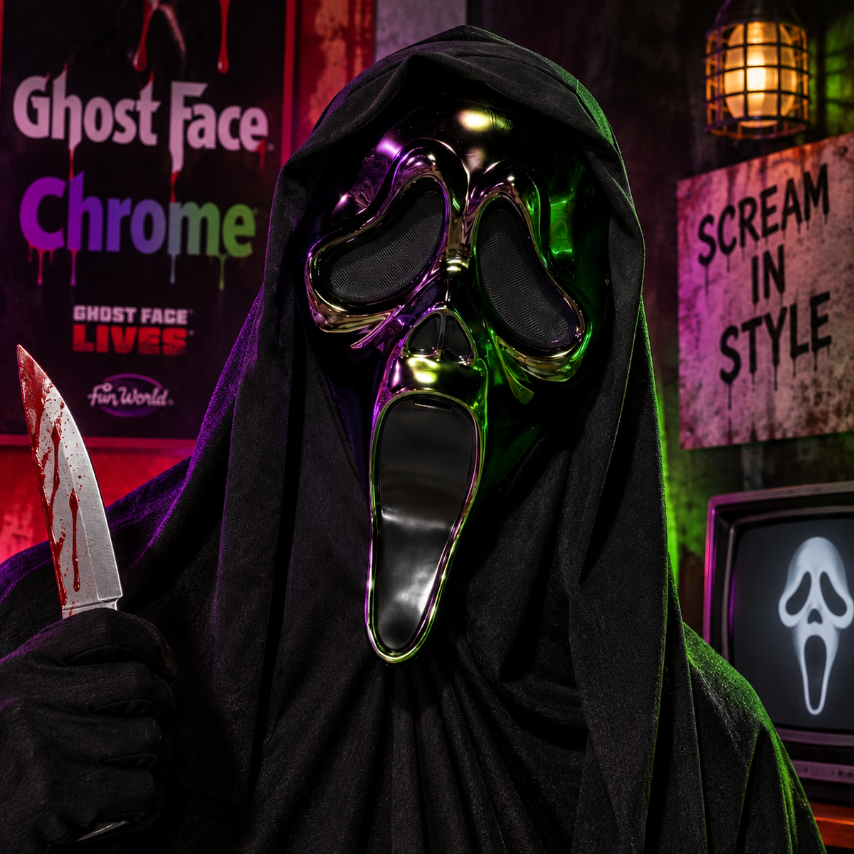 Ghost Face Chrome Mask