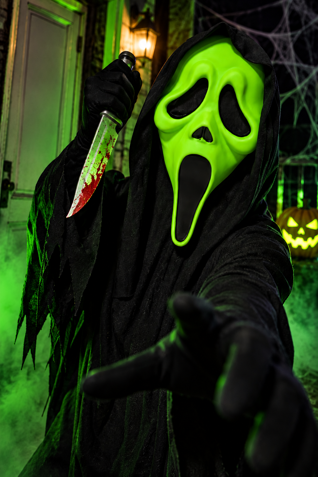 Ghost Face Fluorescent Green Mask