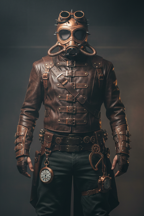 Steampunk Gas Mask with Spikes | Tie-On Mask