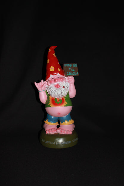 Keep On The Grass Hippie Garden Gnome