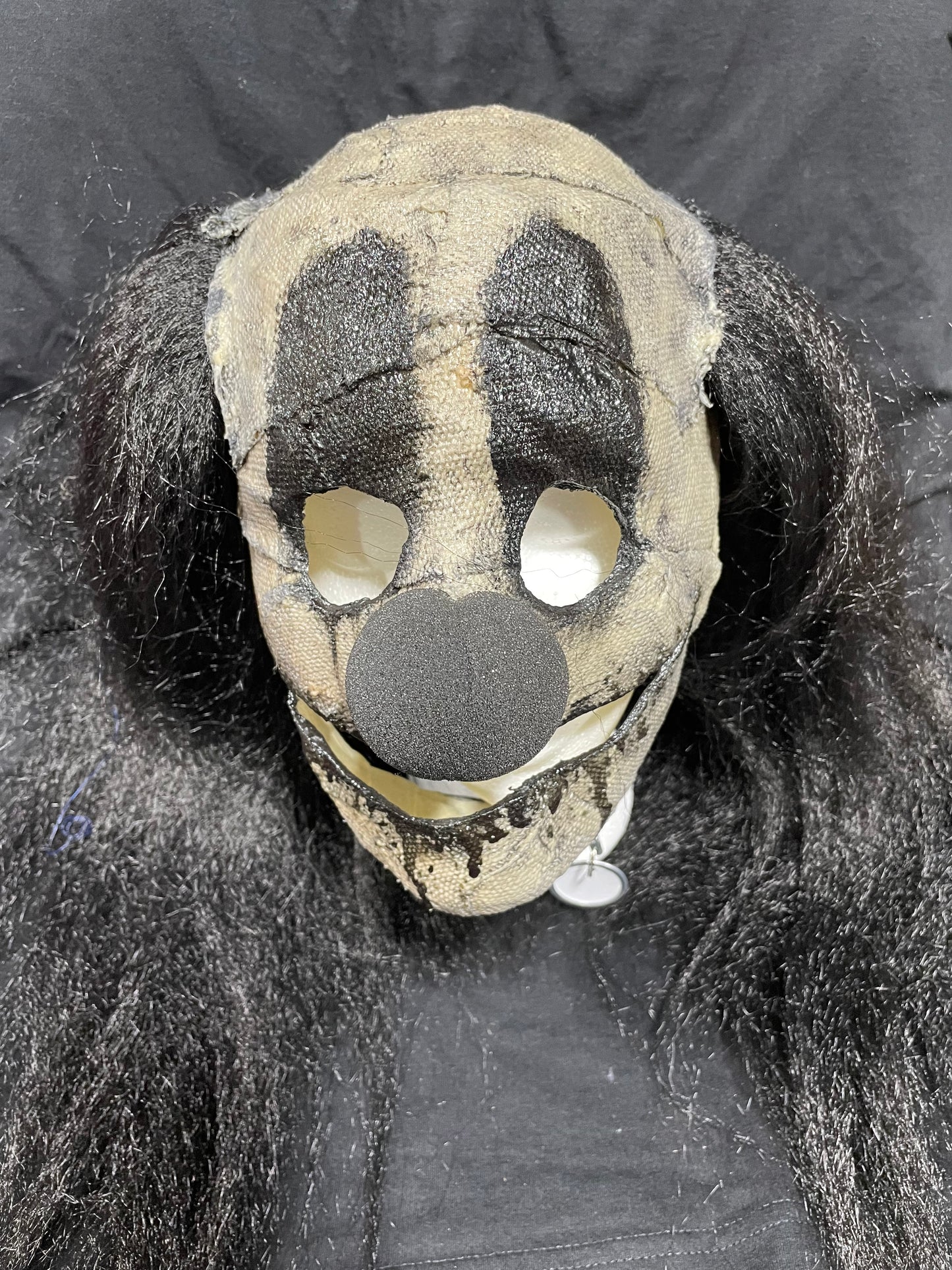 BLACK HAIR CUSTOM CLOWN MASK
