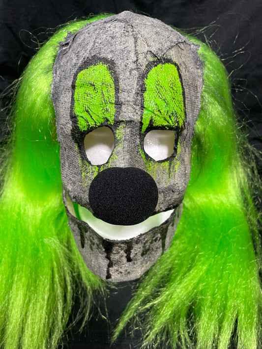 GREEN HAIR CUSTOM CLOWN MASK