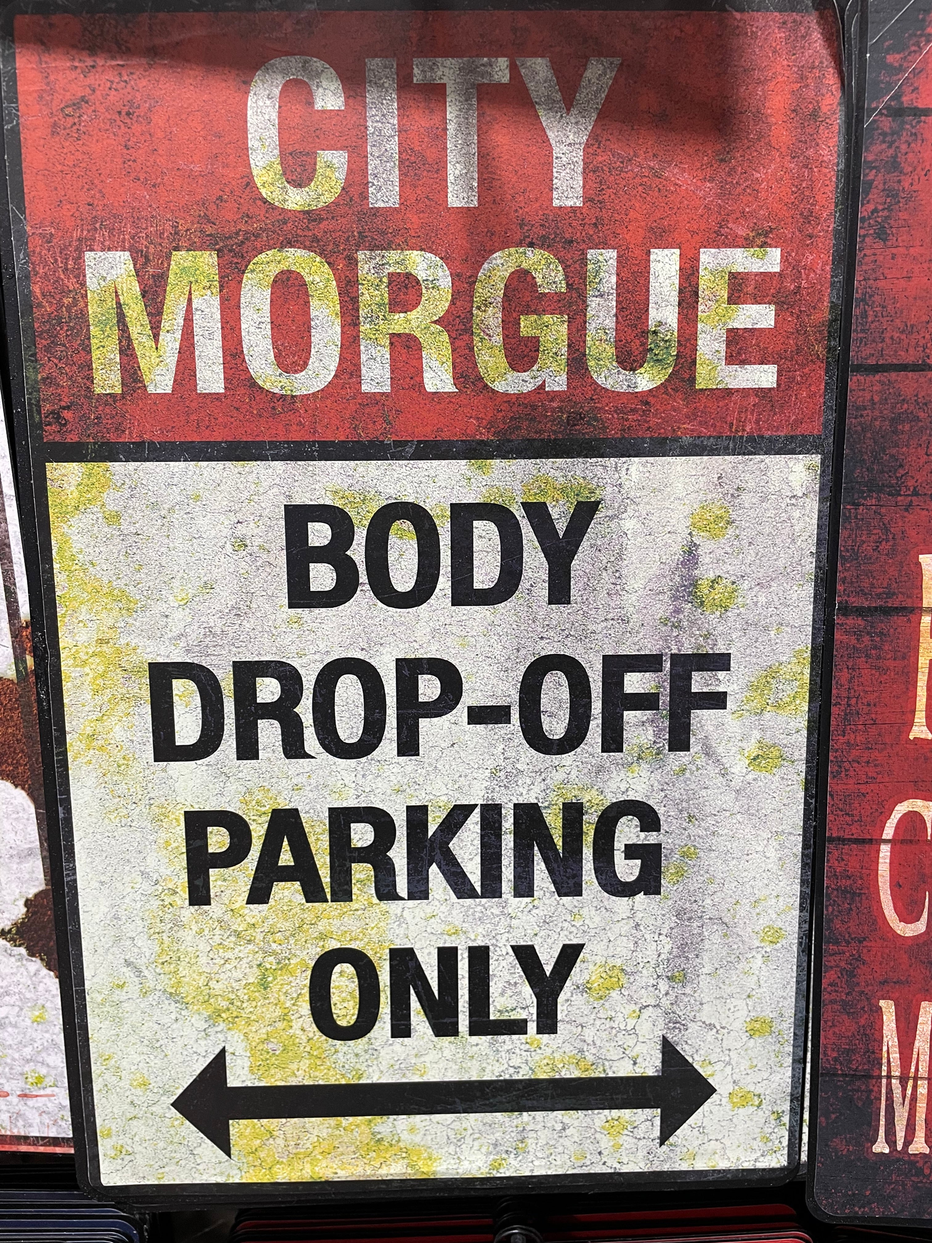 Morgue Sign CITY MORGUE SIGN – All Star Halloween