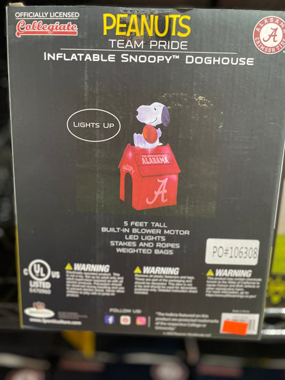TEAM PRIDE ALABAMA PEANUTS INFLATABLE SNOOPY DOGHOUSE