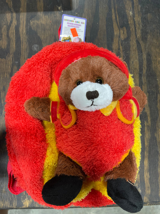 FIREFIGHTER BEAR RED BACKPACK