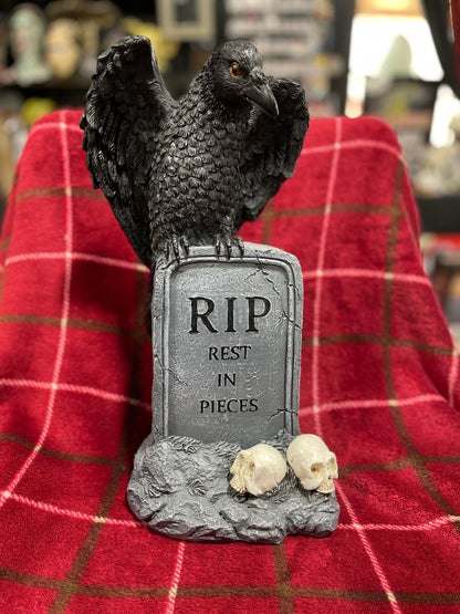 REST IN PIECES W/ CROW FIGURINE