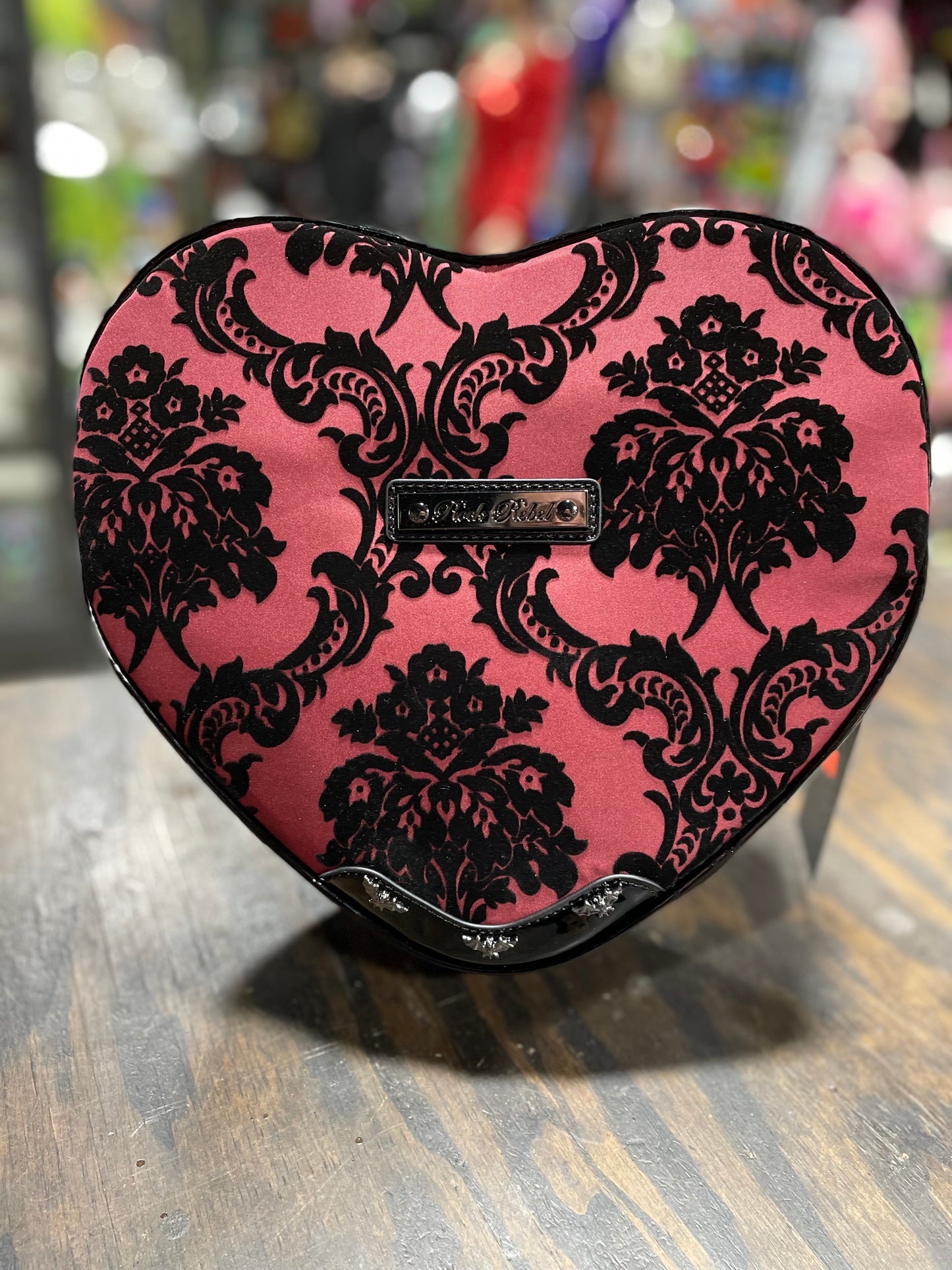 ROCK REBEL RED HEART SHAPED POCKET BOOK