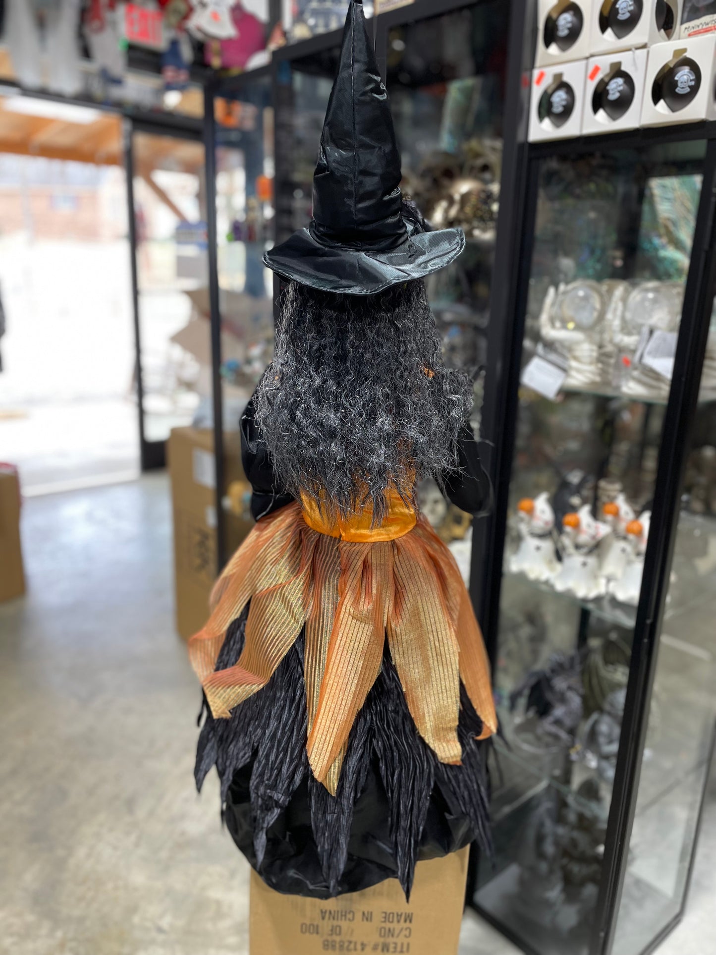56 IN. TABITHA WITCH W/HAT AND ORANGE DRESS