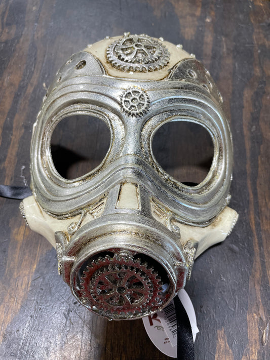 SILVER STEAMPUNK GAS MASK
