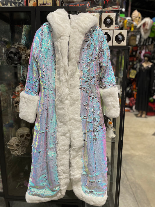 FUR TRIM SEQUIN COAT- LIGHT PURPLE