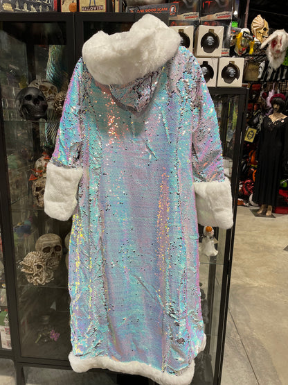 FUR TRIM SEQUIN COAT- LIGHT PURPLE