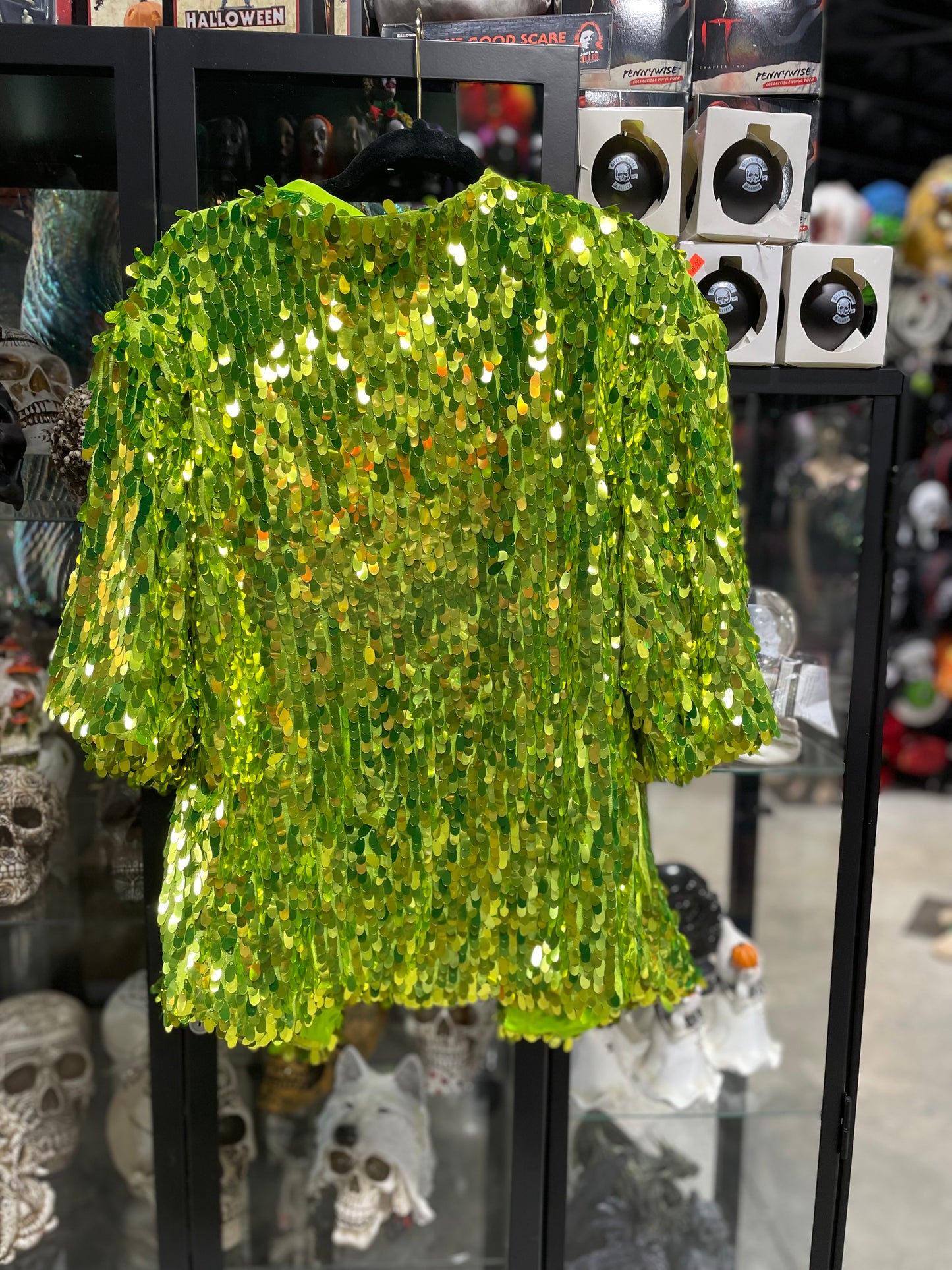 GREEN COLORED SHORT DUSTER