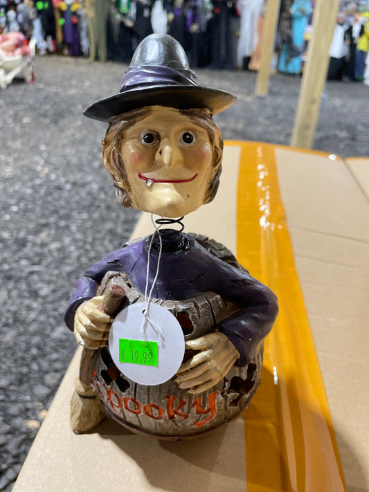 WITCH BOBBLE HEAD FIGURINE