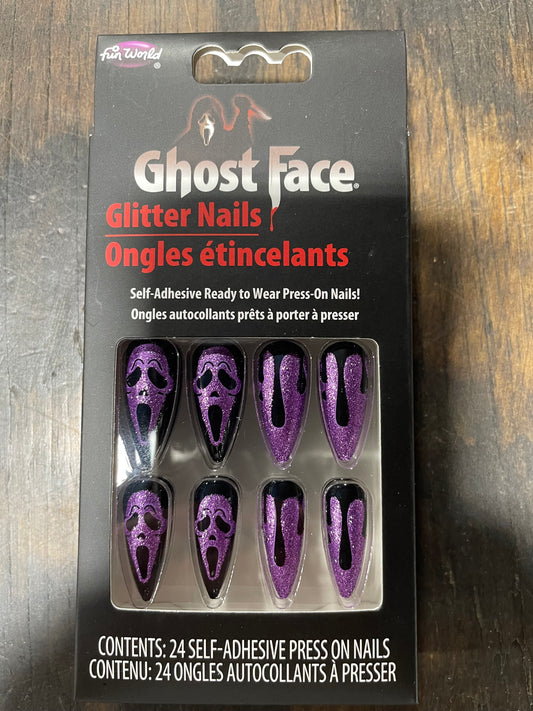 GHOSTFACE GLITTER NAILS