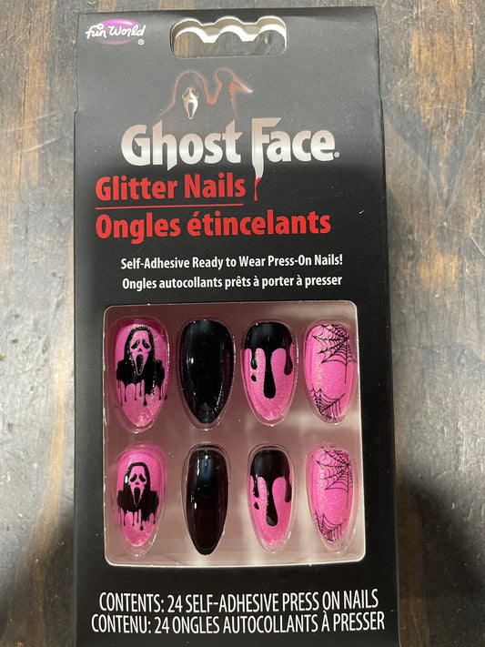 GHOSTFACE GLITTER NAILS
