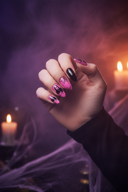 GHOSTFACE GLITTER NAILS