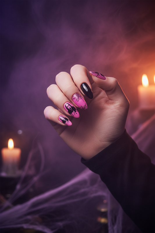 GHOSTFACE GLITTER NAILS