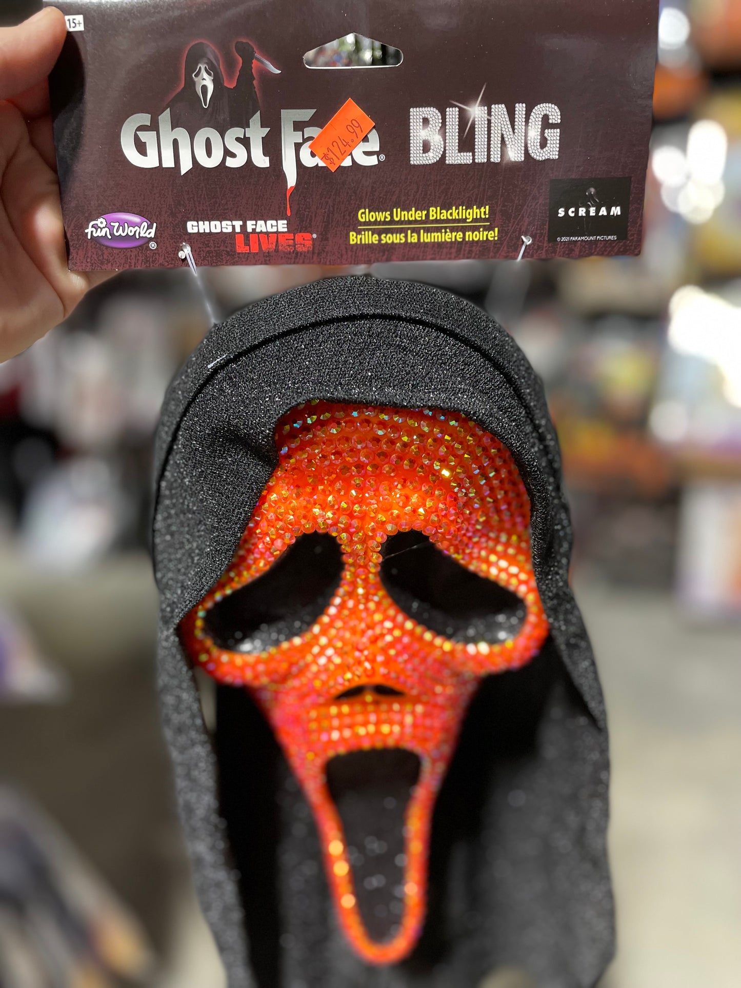 GHOSTFACE BLING (ORANGE) MASK