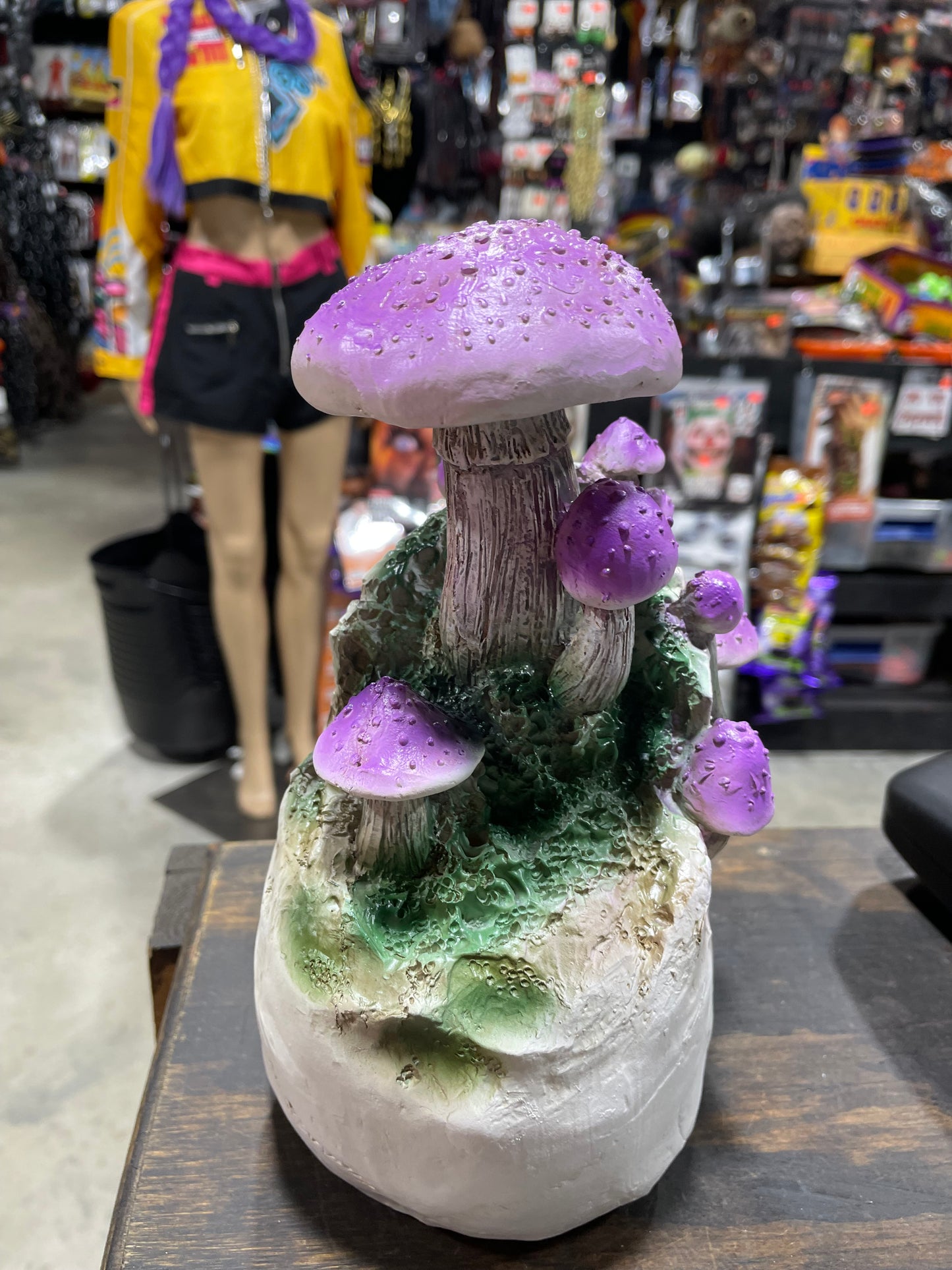SKULL WITH PURPLE MUSHROOMS