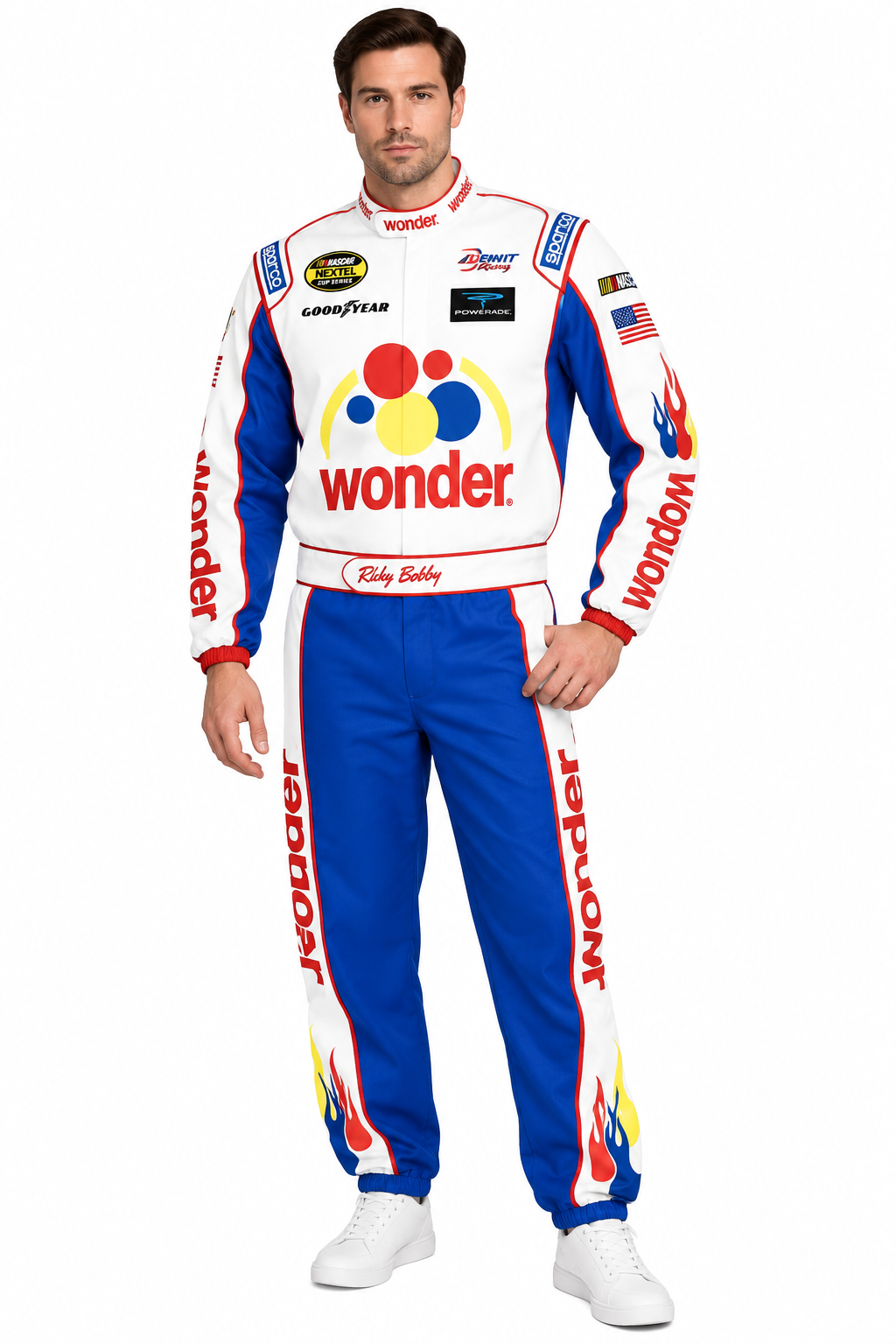 Talladega Nights Ricky Bobby Wonder Bread Adult Racing Costume