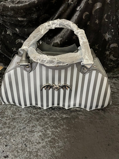 Rock Rebel Pinstriped Bat Handbag